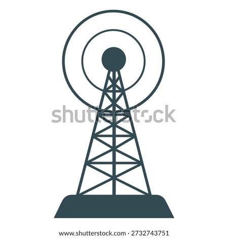 Radio tower with an tennaon top communication structure icon icon