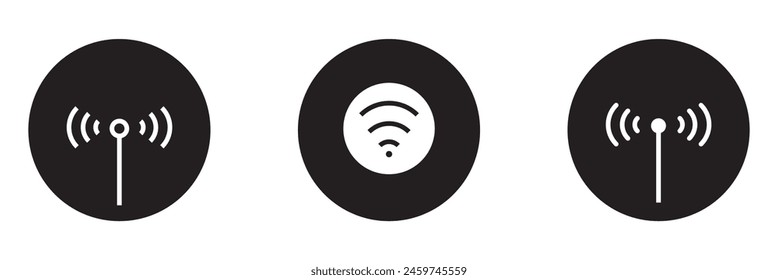 Radio tower vector icon, transmitter antenna symbol. Simple, flat design for web or mobile app