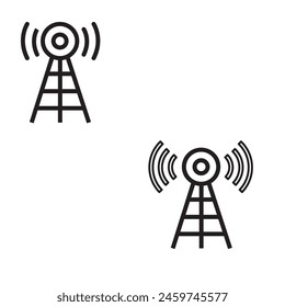 Radio tower vector icon, transmitter antenna symbol. Simple, flat design for web or mobile app