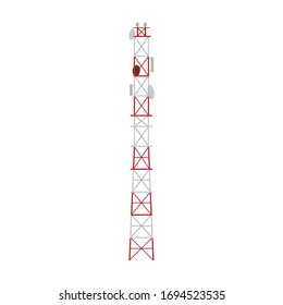 Icono vectorial de torre de radio.Icono vectorial de caricatura aislado en torre de radio de fondo blanco.