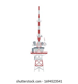 Icono vectorial de torre de radio.Icono vectorial de caricatura aislado en torre de radio de fondo blanco.