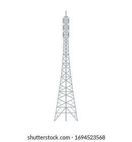 Icono vectorial de torre de radio.Icono vectorial de caricatura aislado en torre de radio de fondo blanco.