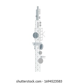 Icono vectorial de torre de radio.Icono vectorial de caricatura aislado en torre de radio de fondo blanco.