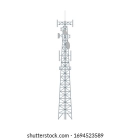 Icono vectorial de torre de radio.Icono vectorial de caricatura aislado en torre de radio de fondo blanco.