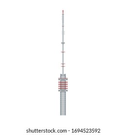 Radio tower vector icon.Cartoon vector icon isolated on white background radio tower.