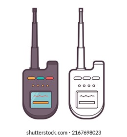 Radio transceiver vector cartoon illustration isolated on a white background.