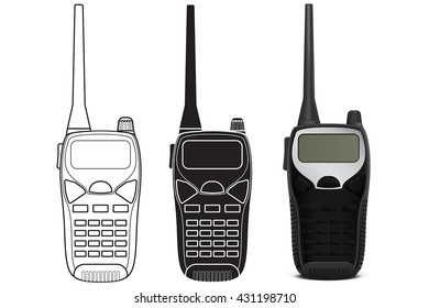 Radio transceiver. Vector illustration isolated on white background