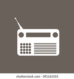 Radio or Transistor Icon on Dark Gray Color. Eps-10.