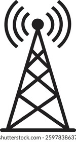 Radio Transmission Tower Icon Vector