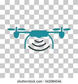 Radio Transmitter Airdrone vector pictograph. Illustration style is flat iconic bicolor soft blue symbol on a transparent background.