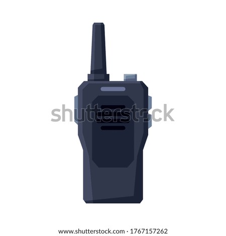 Radio Transmitter, Handheld Portable Device Flat Style Vector Illustration on White Background