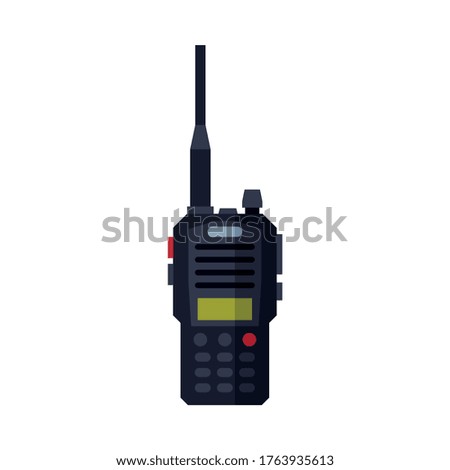 Radio Transmitter Portable Device, Firefighting Equipment Flat Style Vector Illustration on White Background