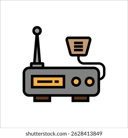 modelo de linha de ícone vetorial do transmissor de rádio