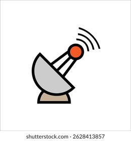 Radiosender, Vektorsymbol, Zeilenvorlage