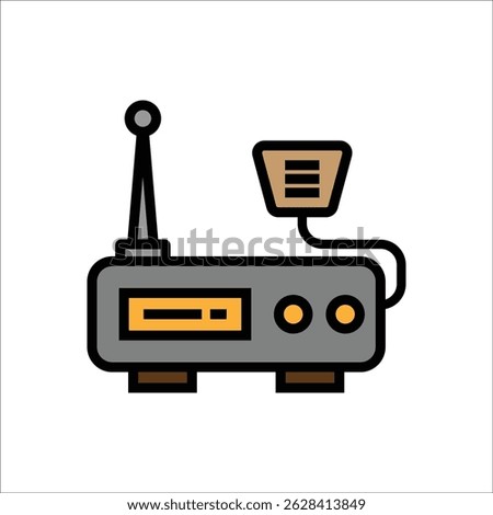 radio transmitter vector icon line template