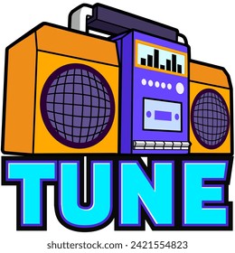 Radio Tune Emote Cartoon Vector Illustration