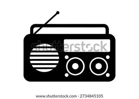 Radio tuner icon silhouette vector illustration on white background