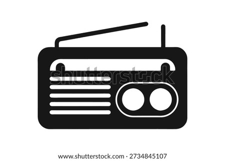 Radio tuner icon silhouette vector illustration on white background