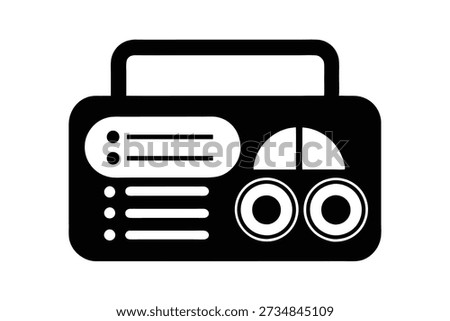 Radio tuner icon silhouette vector illustration on white background