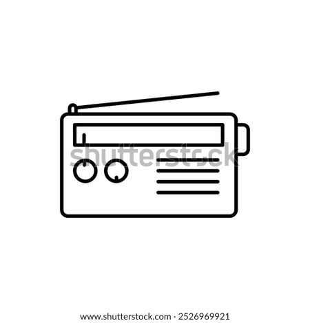Radio tuner icon, vector simple Radio broadcast outline illustration for web and app..eps