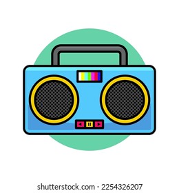 Radio Vector Art Illustration on Isolated Background.