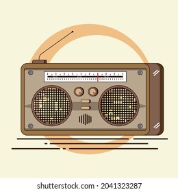 Radio Vector Brown con 2 altavoces