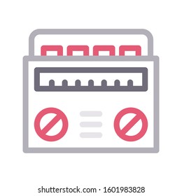 radio vector color line icon 