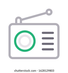 radio vector color line icon 