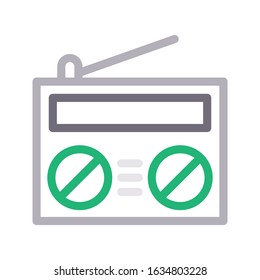 radio vector color line icon