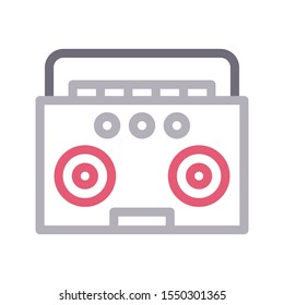 radio vector colour line icon