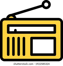 radio vector colour line icon