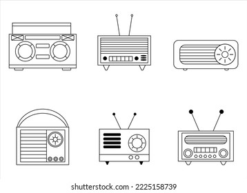 ilustración de diseño de vector de radio aislada en fondo blanco
