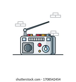 Radio Vector Design Illustrations Cartoon Style Suitable eb Landing Page, Banner, Flyer, Sticker, Wallpaper, Background
