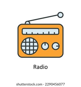 Radio Vector   Fill outline Icons. Simple stock illustration stock