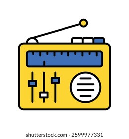 Radio vector filled outline icon. EPS 10 file