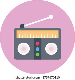 icono de color plano de vector de radio