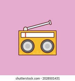 radio vector flat color icon