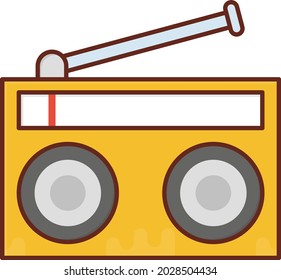 icono de color plano de vector de radio