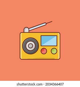 radio vector flat color icon