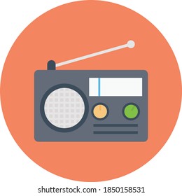 radio vector flat colour icon 