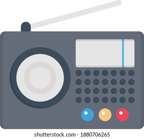 radio vector flat colour icon