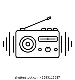 radio vector flat icon design