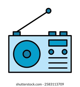 radio vector flat icon design