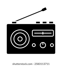 radio vector flat icon design