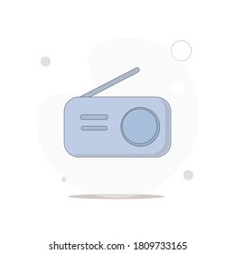 Radio vector flat illustration on white