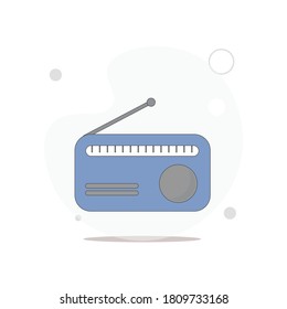 Radio vector flat illustration on white