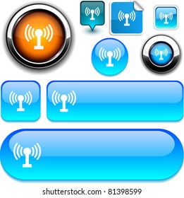 Radio vector glossy icons.