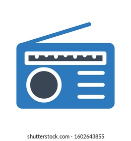 radio vector glyph color icon 