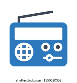 radio vector glyph colour icon