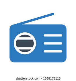 radio vector glyph colour icon 